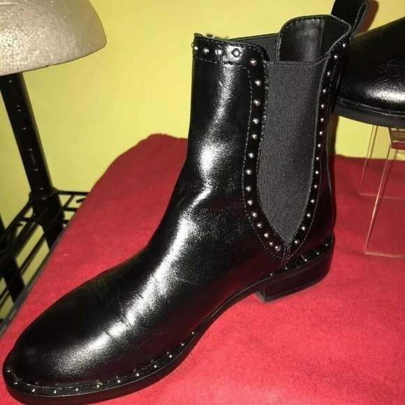 Rebecca Minkoff Sz 6 Black Sabeen Studded Boots - Picture 5 of 8